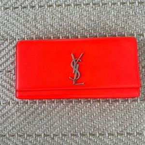 YSL Neon Orange Clutch. RARE